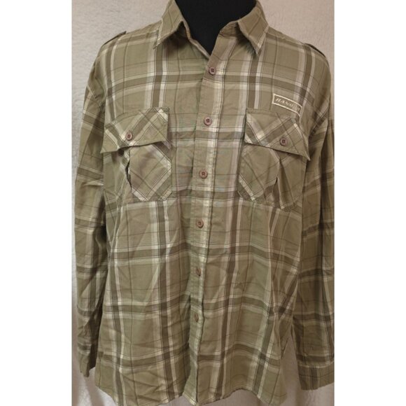 Polaris Ranger Mens 2XL Brown Plaid Button Up Long Sleeve Epaulettes Logo Shirt - Picture 1 of 13